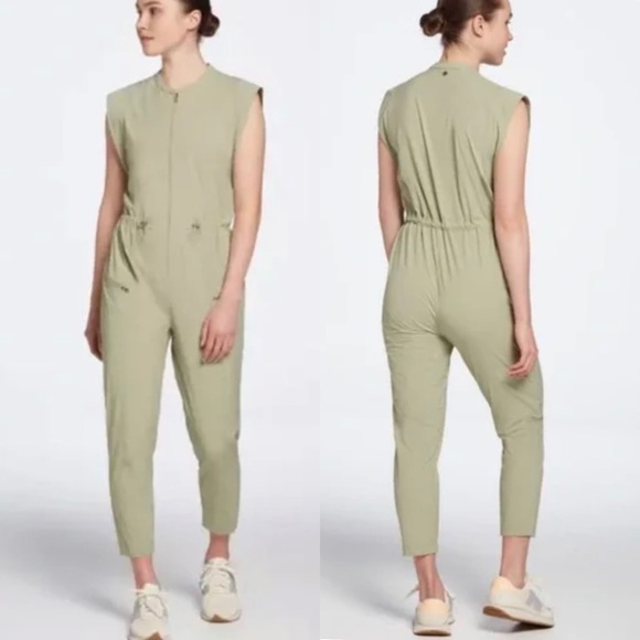 Calia By Carrie Underwood Womans Soft Utility Jumpsuit Sz Small Green Sleeveless - Picture 1 of 8